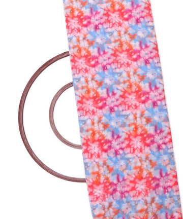 blue colour tie dye print georgette fabric
